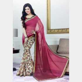 Vinay’s Soft Printed Georgette Sharee with all over rhine stone